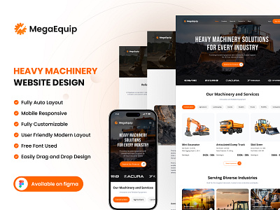 Heavy Machinery Business Website UI Design figma heavy machinery landing page landing page design machine machinery machinery website transport ui ui ux uiux ux website website design website ui website ui design