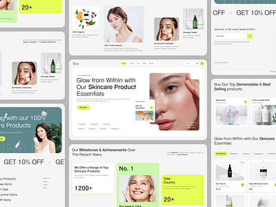 Skincare product landing page beauty beauty product cosmetic cosmetology e com website e commerce e shop elegant glamour landing page makeup minimal natural personal care product product website shopify template skincare template web design