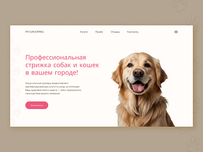 Концепт Груминг Салон animals concept design grooming ui веб сайт