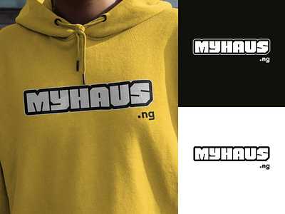 MyHaus.ng Logo Concept 03 bold brand brand and identity brand identity branding brandmark competition home house identity logo nigeria prize property raffle retro type typeface typography wordmark