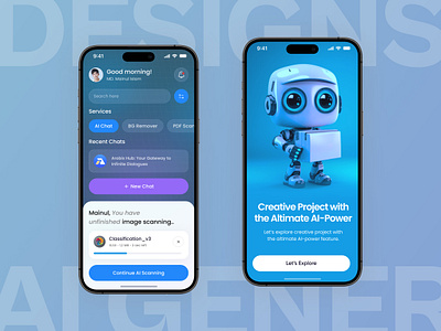 AI Chatbot Mobile App Design ai ai app ai chatbot app artificial intelligent bot chat chat ai chatbot chatgpt conversation gpt image generator ios minimal design mobile app open ai ui ux voice assistant