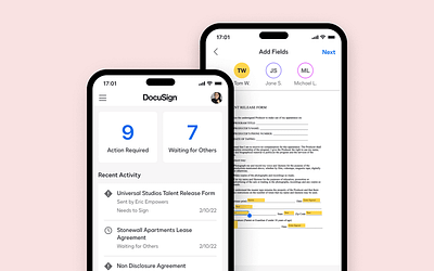 iOS Redesign - DocuSign app dashboard design document ios iphone mobile redesign signature ui