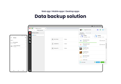 App design - data backup solution app design desktop app mobile app prototype ui user jounery ux web app wireframe