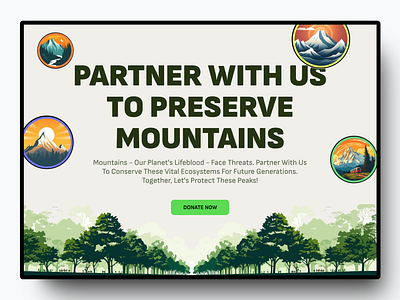 Save Mountains app branding design illustration landing page ui ux