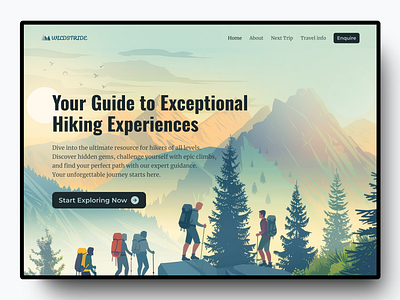 Wildstride app branding design illustration landing page ui ux