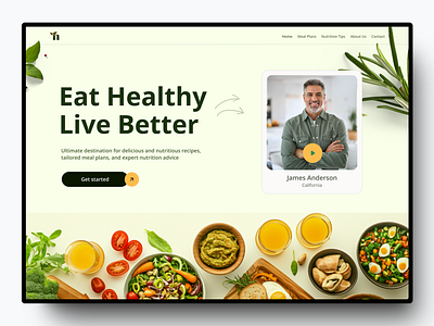 Nutrition - Eat Healthy app branding design graphic design illustration landing page logo ui ux vector