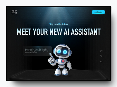 IAssit - Your AI Assistant app branding design graphic design illustration landing page logo ui ux vector