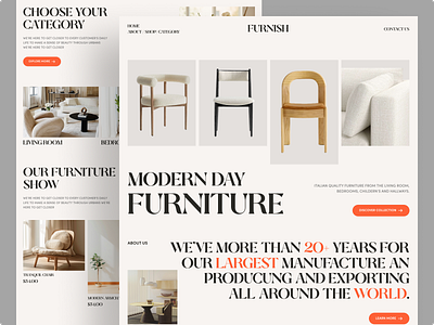 FURNISH - Furniture Website ecommerce furniture furniture website design interior interior studio landing page mustafiz rifath sofa web design woocommerce