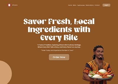 African Restaurant website Homepage