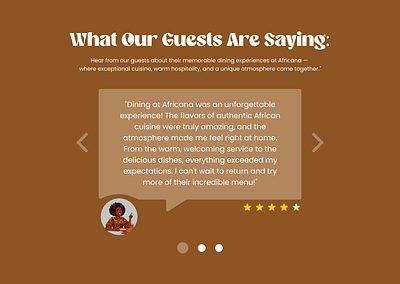 African Restaurant Guest Rating Page