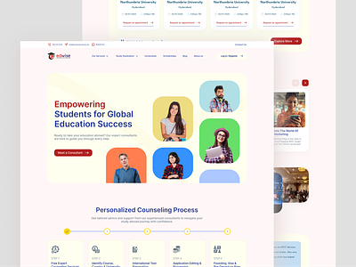 Education Consultancy Website consultancy education education consultancy edwise employee experience freshers hiring job landing page student ui website