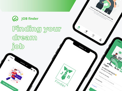 Job Finder App Ui Design animation app app ui branding design figma getjob graphic design hiring jobfinderapp mobile screen mockup motion graphics nevigation typography ui uiux ux uxdrsign wireframing