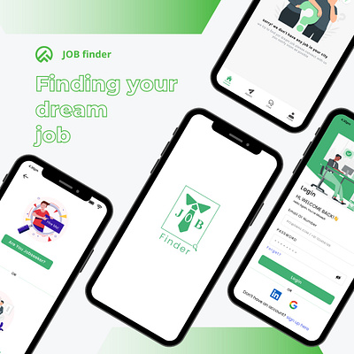 Job Finder App Ui Design animation app app ui branding design figma getjob graphic design hiring jobfinderapp mobile screen mockup motion graphics nevigation typography ui uiux ux uxdrsign wireframing