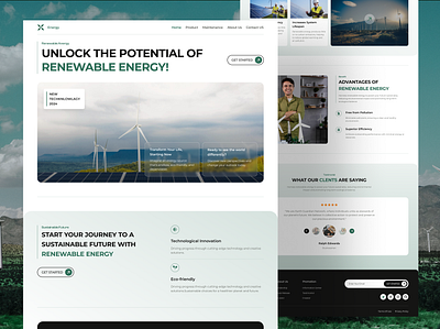 Renewable Energy Landing Page design energy graphic design landing page renewable renewable energy ui user interface ux web design website