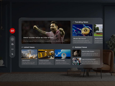 News Portal Spatial UI | Vision Pro UI apple vision pro frosted ui mir saroar mir saroar hossain ui design uiux vision pro