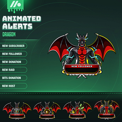 Dragon Gaming Alerts - Stream Alert Pack with mythology Theme