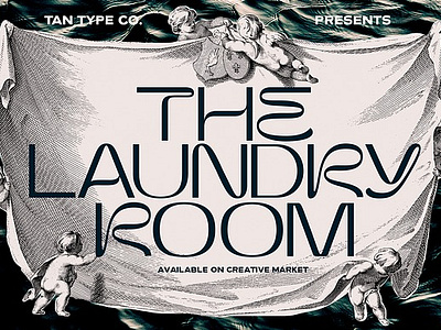 TAN - THE LAUNDRY ROOM display typeface fashion font fashionable typeface fun font intestinal font psychedelic quirky font quirky typeface retro font sans serif tan the laundry room