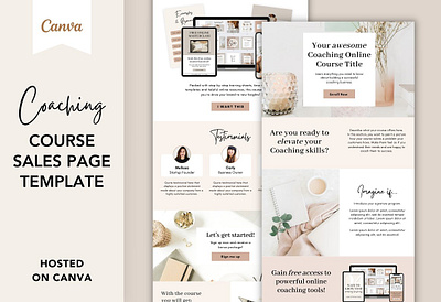 Coaching Sales Page Template Canva canva template coaching template landing page landing page template landing pages sales page website design