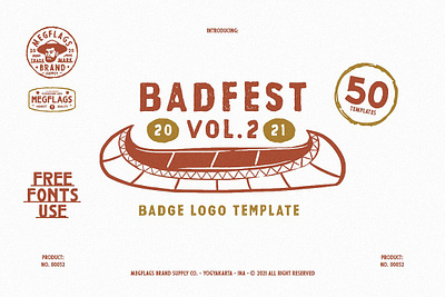 Badfest Vol.2 50 Badge Logo Template badge brand branding cowboy desert horse label logo logo template logos mockup modern packaging retro logo sign stamp template typography vintage vintage logo