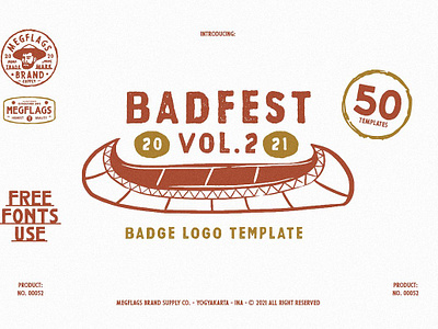 Badfest Vol.2 50 Badge Logo Template badge brand branding cowboy desert horse label logo logo template logos mockup modern packaging retro logo sign stamp template typography vintage vintage logo