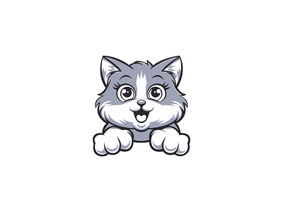 Charming-Gray-Kitten-Character-Design animalart cartoonkitty characterdesign cuteillustration graykitten kittencharacter mascotdesign petillustration playfuldesign vectorart