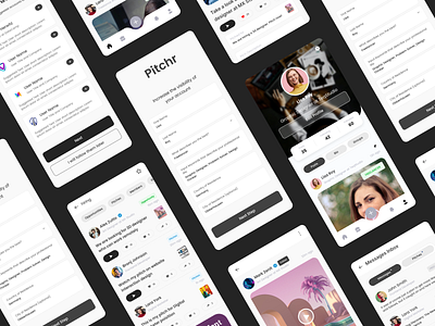 Pitchr Mobile App linkedin mobile app social platform ui ui design ux design