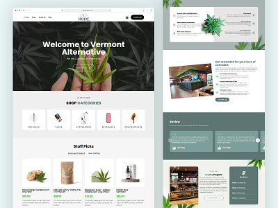 Legal Cannabis Medical Dispensary Website - Vermont Alternative cannabis cannabis industry elementor pro figma legal legal cannabis medical dispensary web design website ui wordpress