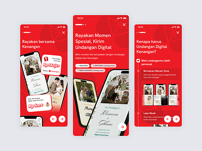 Kenangan: Digital Invitation Onboarding digital invitation illustration mobile app onboarding ui ui design user flow ux design