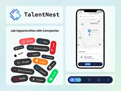 TalentNest - SaaS Mobile App branding careerdevelopment careerpath dreamjob figmadesign jobsearch talentnest uidesign uiux