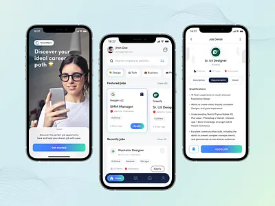 TalentNest - SaaS Mobile App branding careerdevelopment careerpath dreamjob figmadesign jobsearch talentnest uidesign uiux
