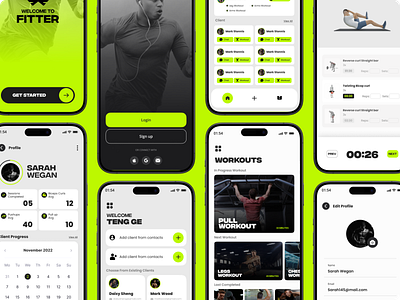 Fitness App for Trainers fitness app health wellness mobile ui personal trainers ux design workout tracker