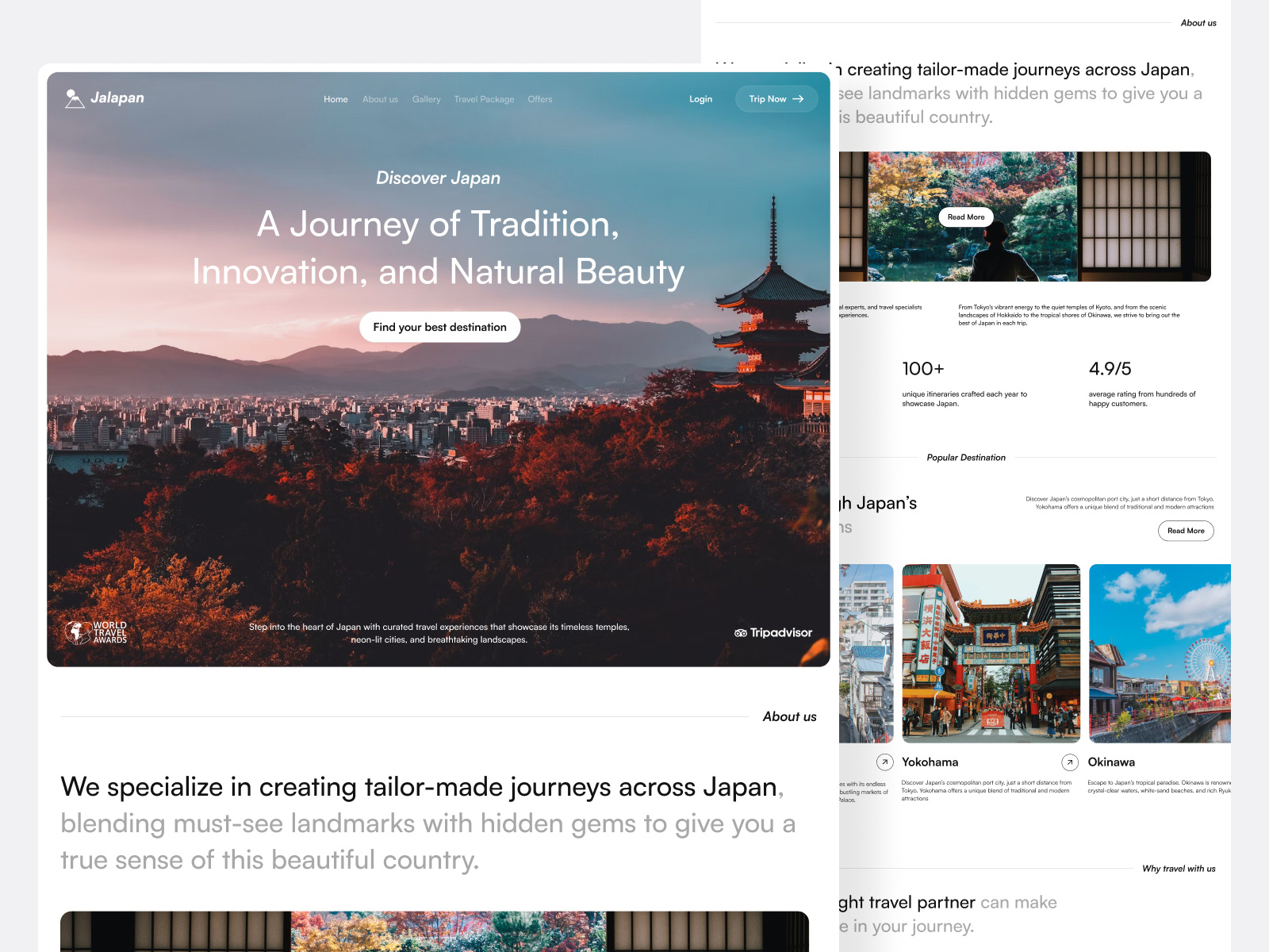 Example of Jalapan - Travel Website Design