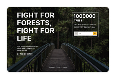 Save Green, Grow Momentum, #ForestForLives design minimal ui ux web