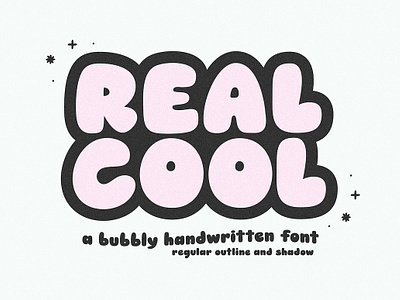 Real Cool Bubbly Retro Font canva font cute font groovy font handwritten font hippie hippie font instagram quotes font ka designs ka fonts outline font procreate font real cool bubbly retro font shadow font stickers font