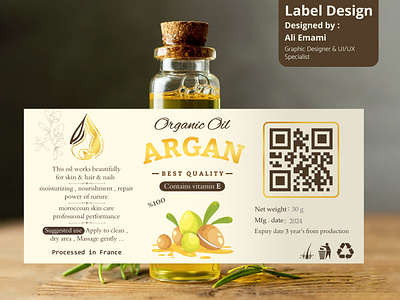 Label Design For Hayyan Argan oil label product