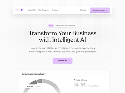 Int AI Landing Page ai ai landing page hero section landing landing page ui