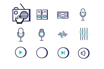 Music Icon pack animated - Lottie / json / gif animated gif icon json lottie mic next pause play radio shuffle speaker ui