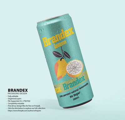 Vibrant Fruit-Infused Beverage Can Packaging Design Template custom illustration