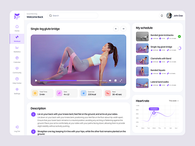 FitWay | Fitness Web App app design fitness logo purple sport ui uiux ux web webapp