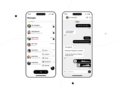 Messenger App - UI Design app app design chat chat app chat design chat ui clean ui design messaging app messenger messenger app messenger ui minimal ui product ui ui chat ui design ui messenger ux ux design