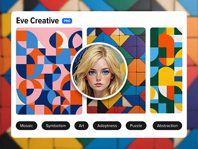 Eve abstract card design girl graphic design illustration puzzle ui ux vector