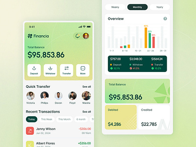 Fintech Mobile App UI Design app design app ui dashboard dashboard design dashboard managment design design agency figma finance finance app fintec focotik green managment mobile app design product design ui ui design ui ux user interface