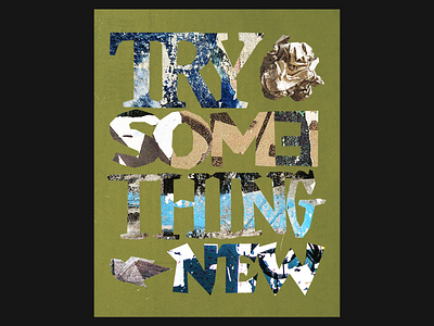 Something New collage collage art mixed media poster texture typography