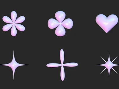 3D elements holographic 3d 3d elements design graphic design holographic identity illustration logo metal plastic ui vector y2k