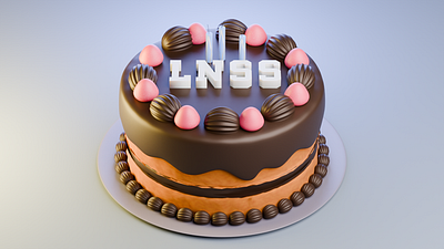 Happy Birthday LNSS birthday cake blender3d bolo cake candles chocolate dough love modeling