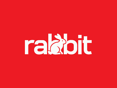 Rabbit Logo Design animallogo boldred brandidentity branding creativetypography graphic design graphicdesign logo logodesign minimalistdesign motion graphics negativespace playfullogo rabbitlogo