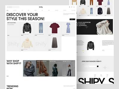 "Shipy" E-commerce Website alif animation app clogth commerce cta deaign e commerce fashion footer hero landing modern new page review style ui ui ux design ux