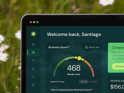 Business Score™ accounting app business desktop financial green icons points ranking report revenue score sidebar ui