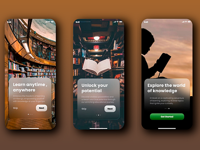 Online Book Reader: Mobile App app book book library dashboard design digital library education technology knowledge expansion landing page learning anytime learning app mobile mobile learning news personal growth reader self improvement social ui