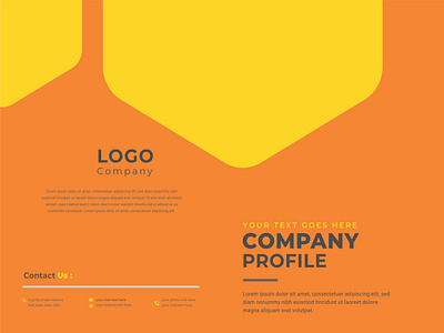 Modern company profile layout featuring vibrant yellow & orange customization